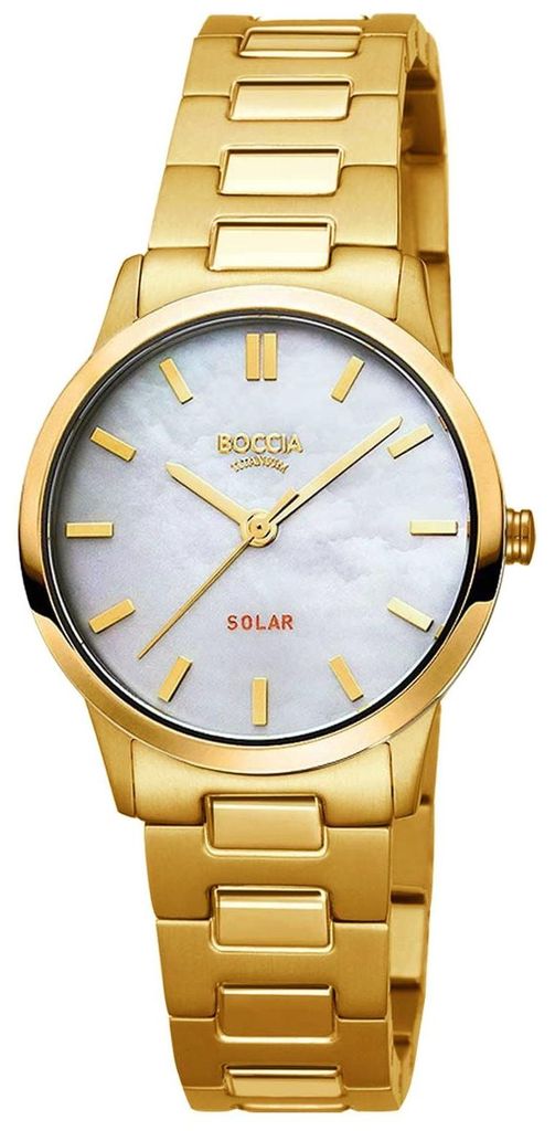 Boccia Damen Armbanduhr Solar 3363-05 Titan goldplattiert Produktbild 