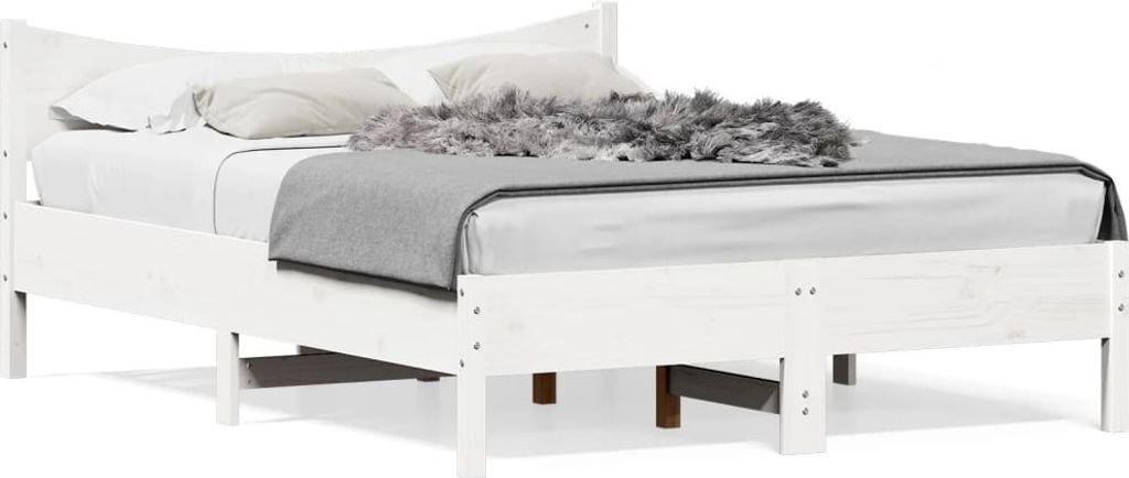Maison Exclusive - Massivholzbett ohne Matratze Weiß 120x200 cm Kiefernholz