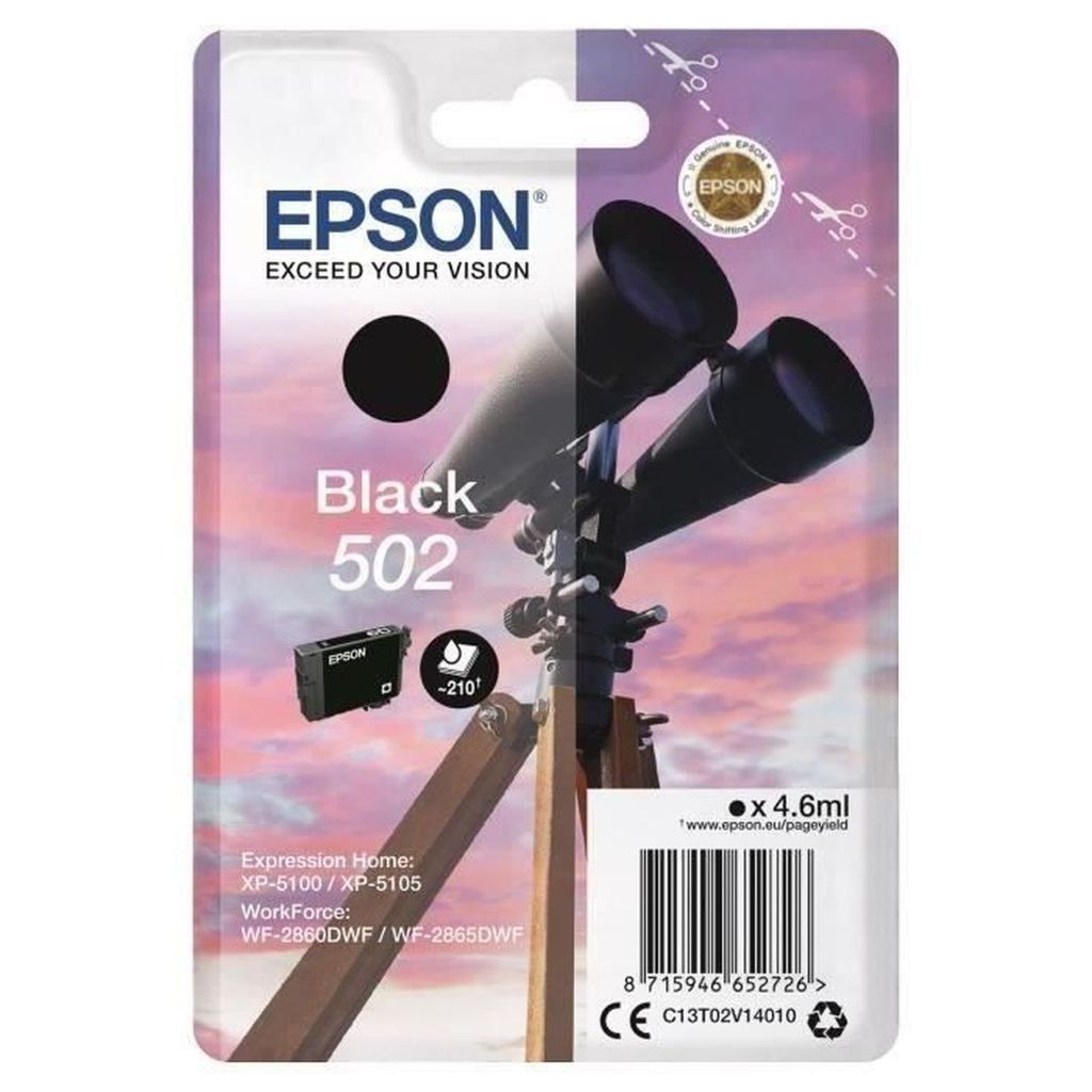 Epson Singlepack Black 502 Ink, Standardertrag, Schwarz, Produktbild 