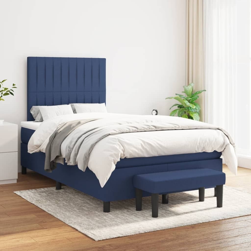 Maison Exclusive - Boxspringbett mit Matratze Blau 120x200 cm Stoff
