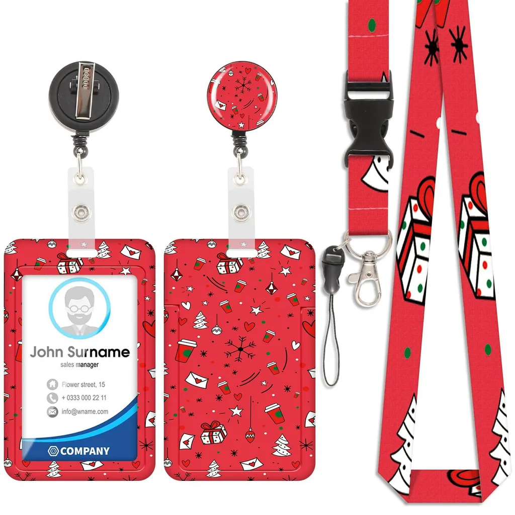 Porte-badge extensible de Noël muni d'un cordon confort détachable