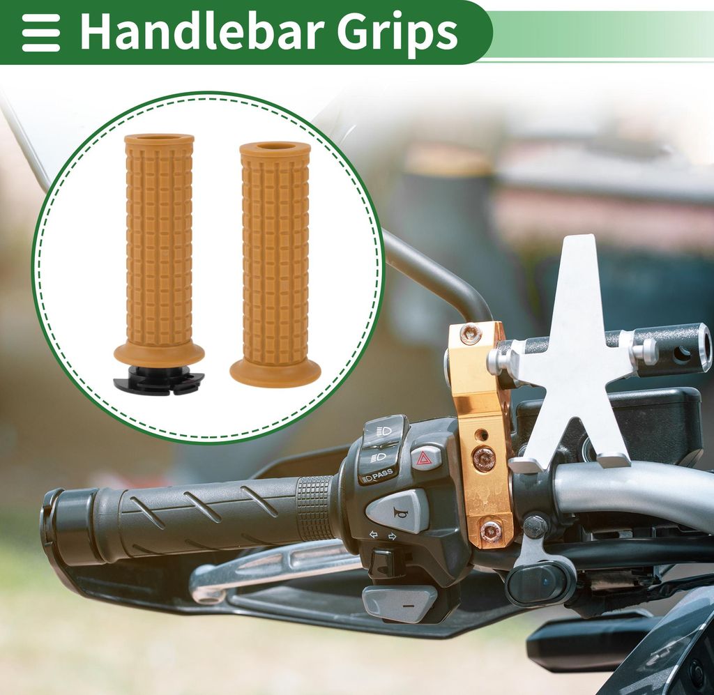 7/8" 22mm 15/16" 24mm Motorrad Lenker Griff Cover Kit Rutschfest TPU Lenker Cover für Motorrad Roller Fahrrad ATV Gelb Braun 1 Set
