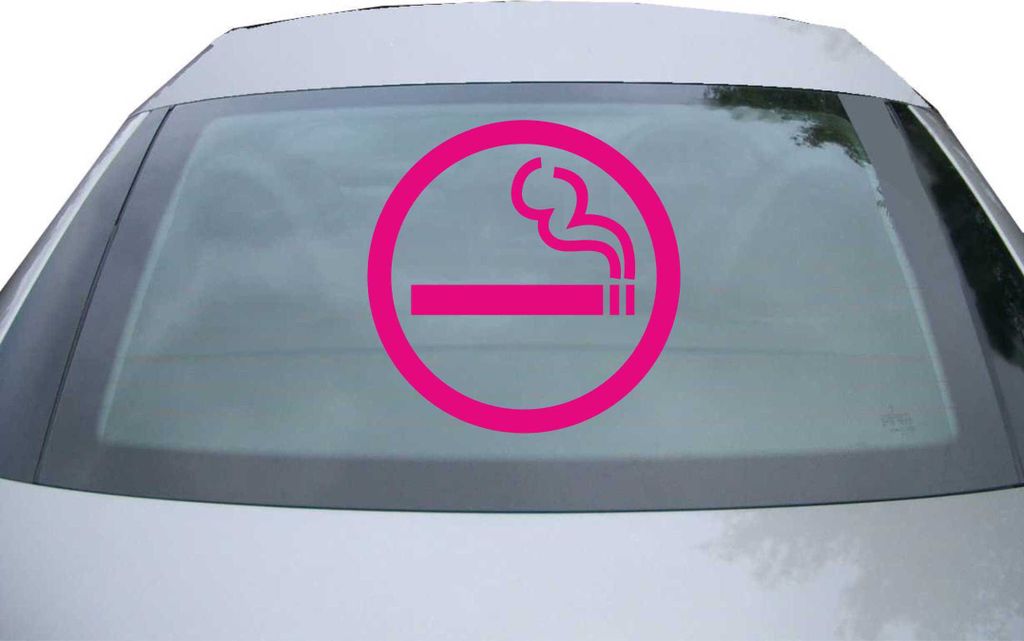 Indigos UG - Aufkleber Heckscheibe & Motorklappe DE2161 - pink - 600x600 mm - Raucher - Auto Scheiben Fenster Heckklappe Tuning Racing JDM - Die cut