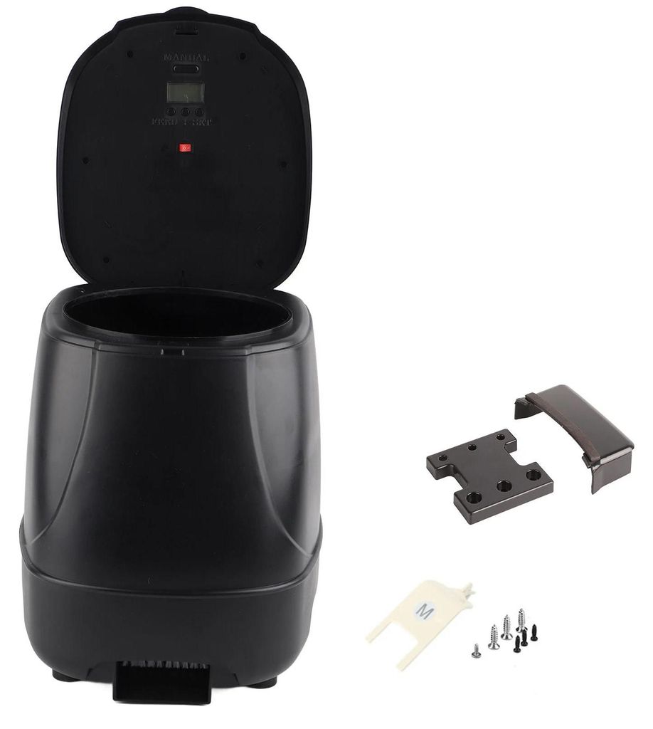 Automatischer Fischfutterautomat - Outdoor Futterspender mit Timer - Behälter 1,5 l - Dosierung 100 g - Für Teich und Aquarium - Ohne Batterien -...