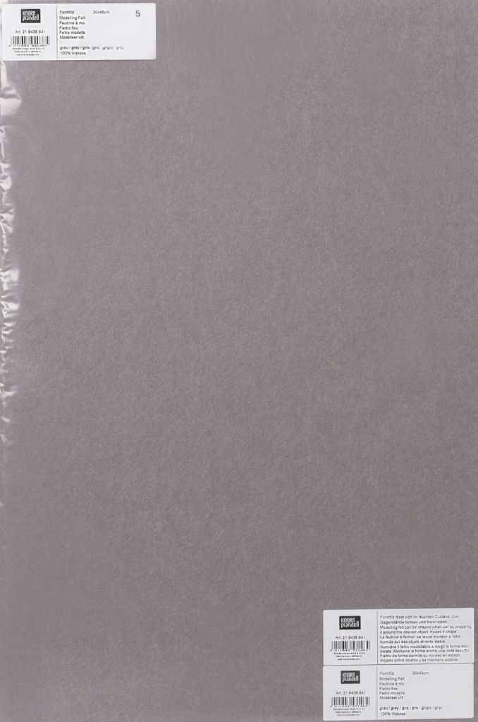 Formfilz 30x45cm grau Packung mit 5 Stück