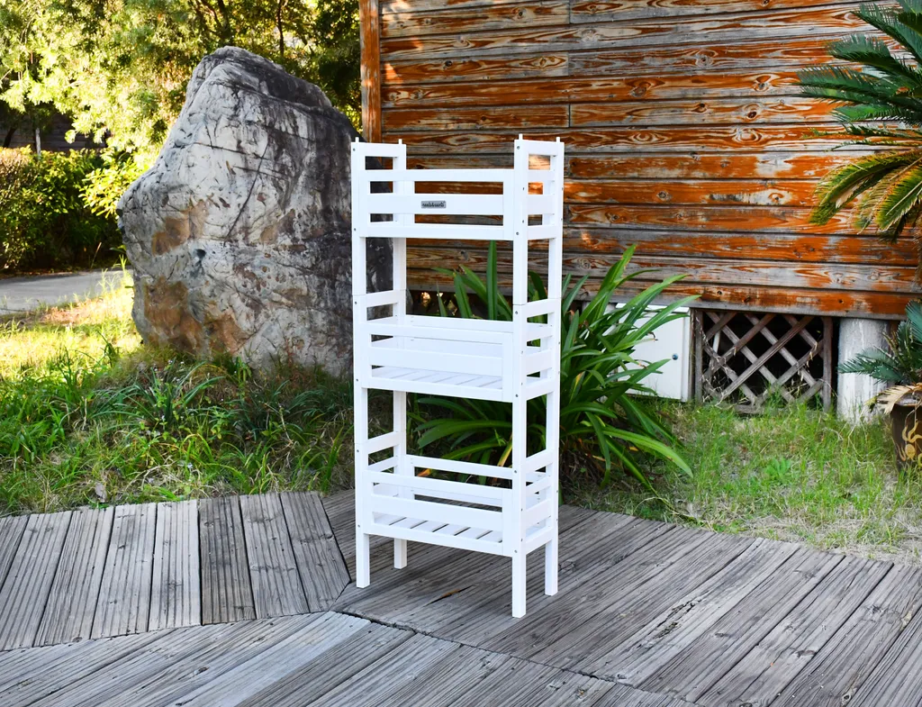 Étagère de Fleurs Verticale Gain de Place Support Bois pour Petits Espaces