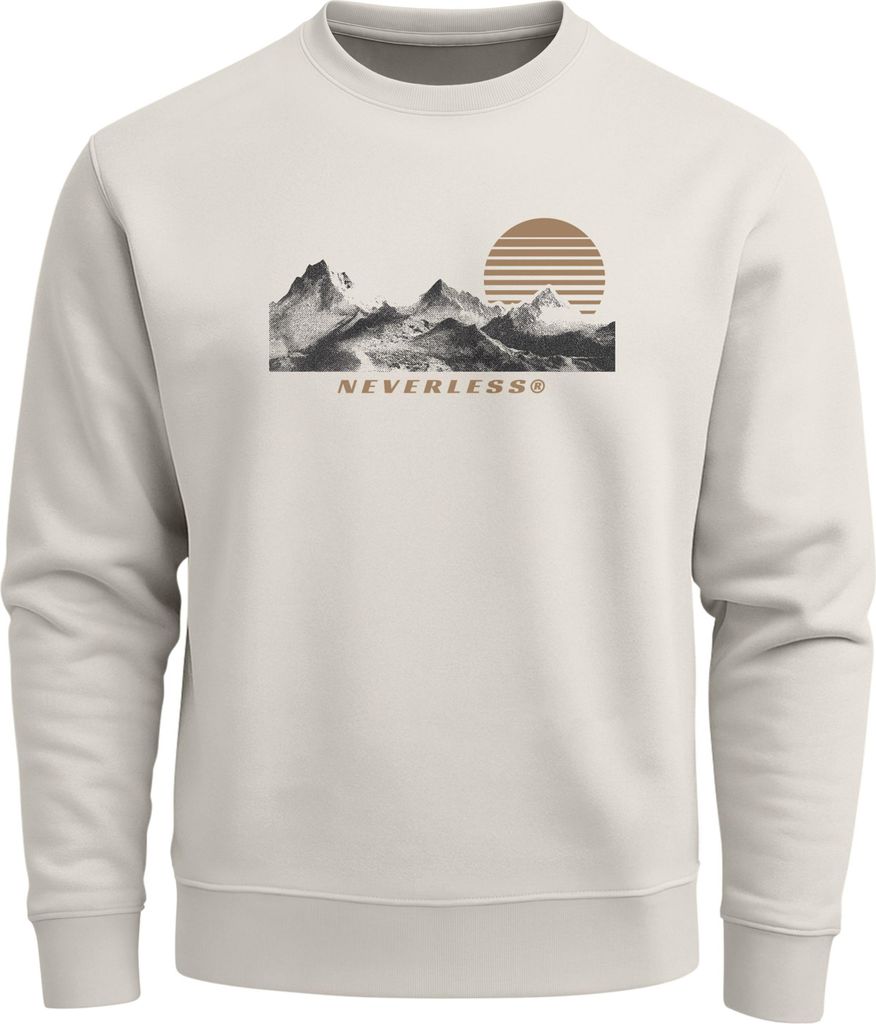 Sweatshirt Herren Frontprint Bergmotiv Pullover mit Print Outdoor Adventure Fashion Streetwear Neverless