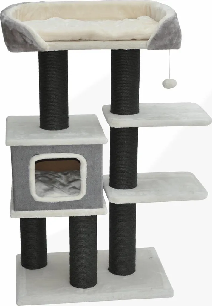 Arbre à chat beige 120 cm : protégez vos meubles avec ce griffoir géant