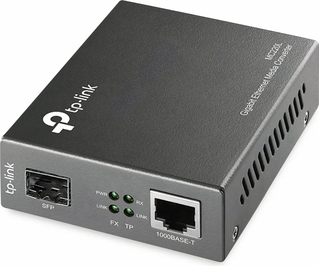 TP-Link MC220L Convertisseur de Média Gigabit SFP RJ45 Châssis Noir