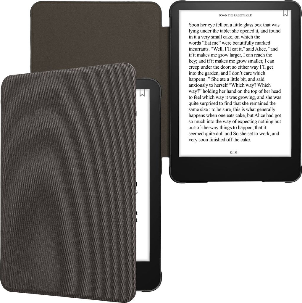 kwmobile Hülle kompatibel mit Amazon Kindle Paperwhite (2024)/Colorsoft - Nylon eReader Schutzhülle Cover Case - Anthrazit