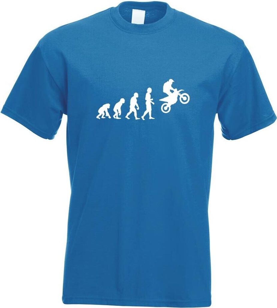 Kiwistar - T-Shirt - royal - Evolution Motocross Motorrad Herren Funshirt Bedruckt Design Sprüche Spruch Motive - mit Motiv Bedruckt - Funshirt De...
