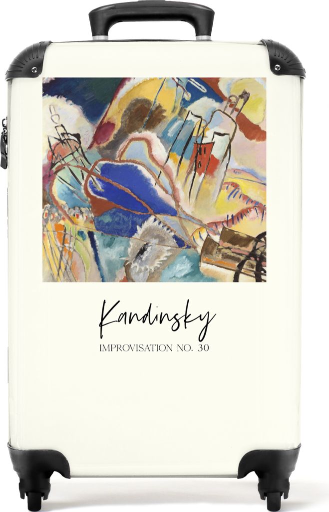 NoBoringSuitcases.com Koffer Handgepäck Trolley Rollkoffer Kleine Reisekoffer mit 4 Rollen - Kunst - Kandinsky - Komposition - Farben - Cabin Si...