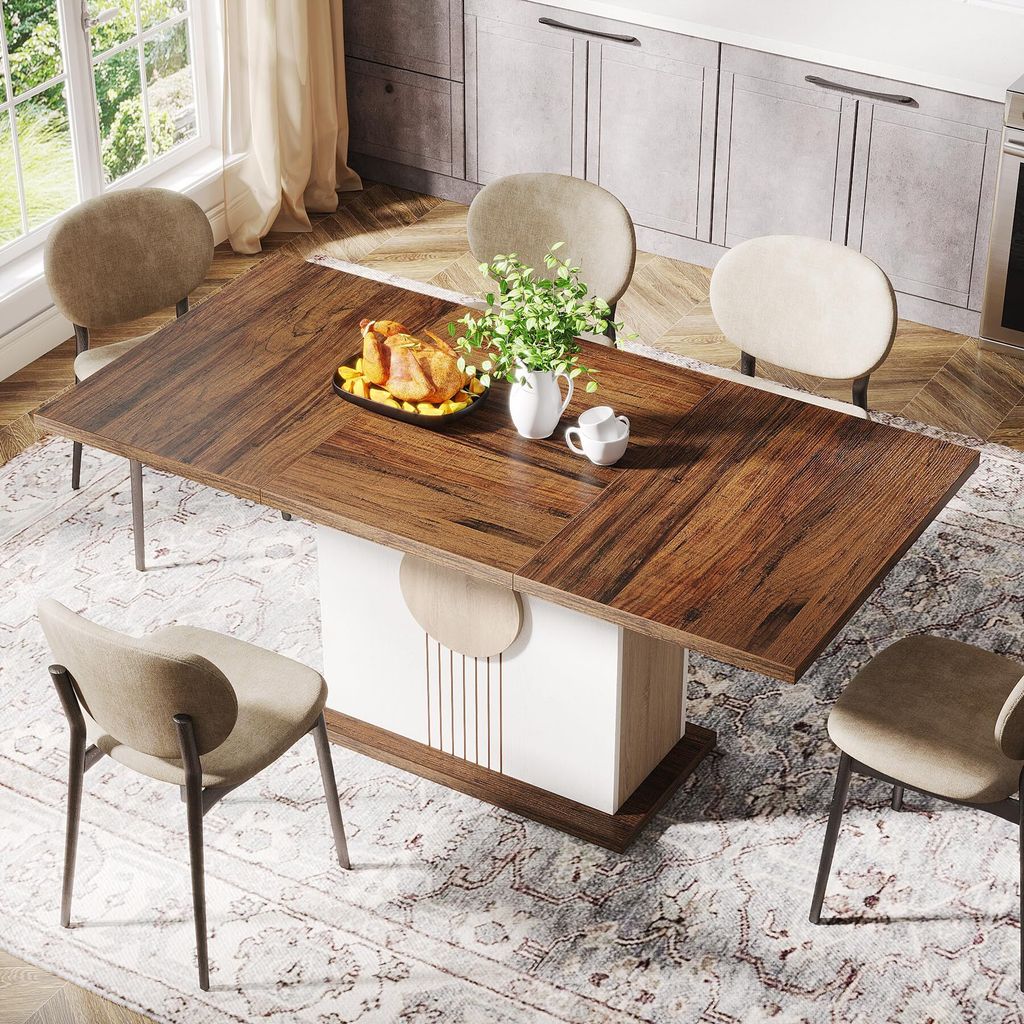 Tribesigns Esstisch Für 6–8 Personen – 179x79 Cm, Bauernhaus-Design, Aus MDF, Bis 100 Kg Belastbar