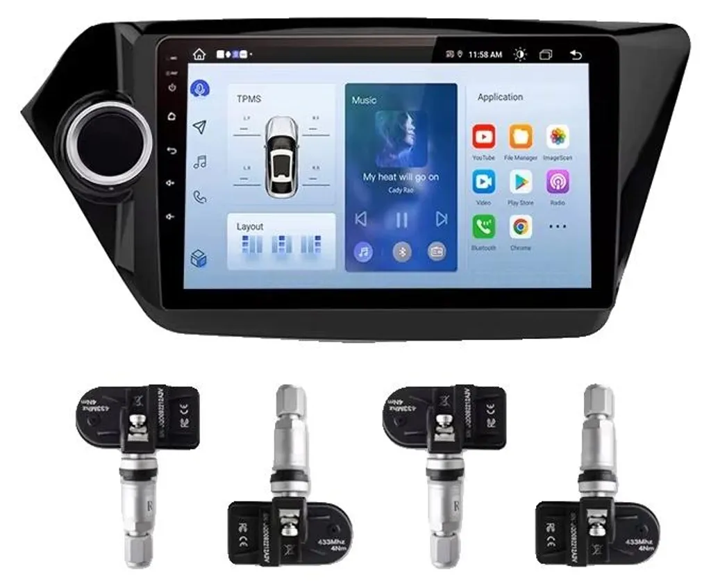 Système TPMS pour autoradio Android, sécurité pneu et contrôle pression
