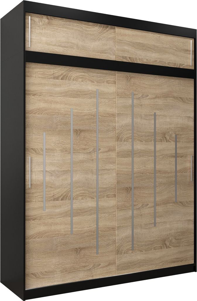 Kleiderschrank, Schiebetürenschrank Schlafzimmer, Schrank YORK 180 mit Aufsatz, Höhe 240 cm