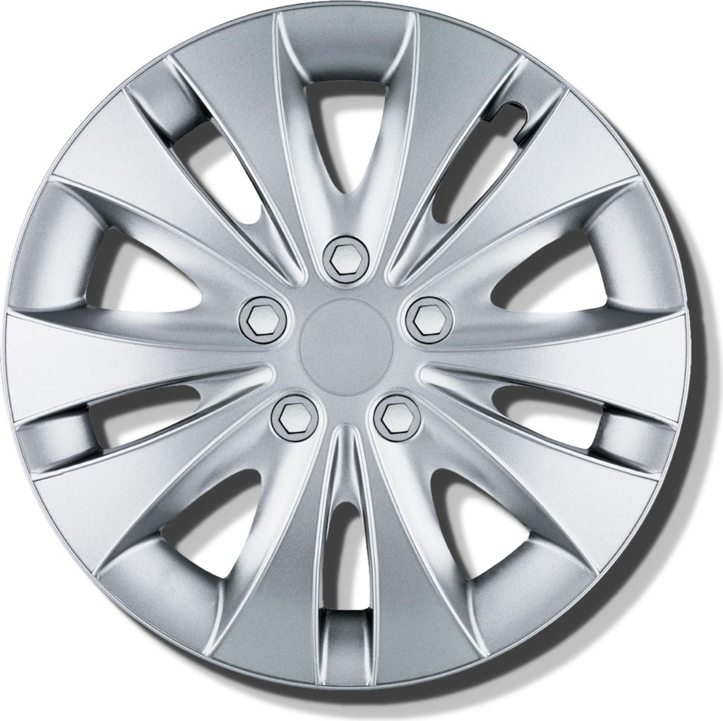 Radkappen 14 Zoll silber - Radzierblenden 4er-Set von 13-16 Zoll - Stormer Radblenden für die meisten Automarken und Stahlfelgen - Zierkappen