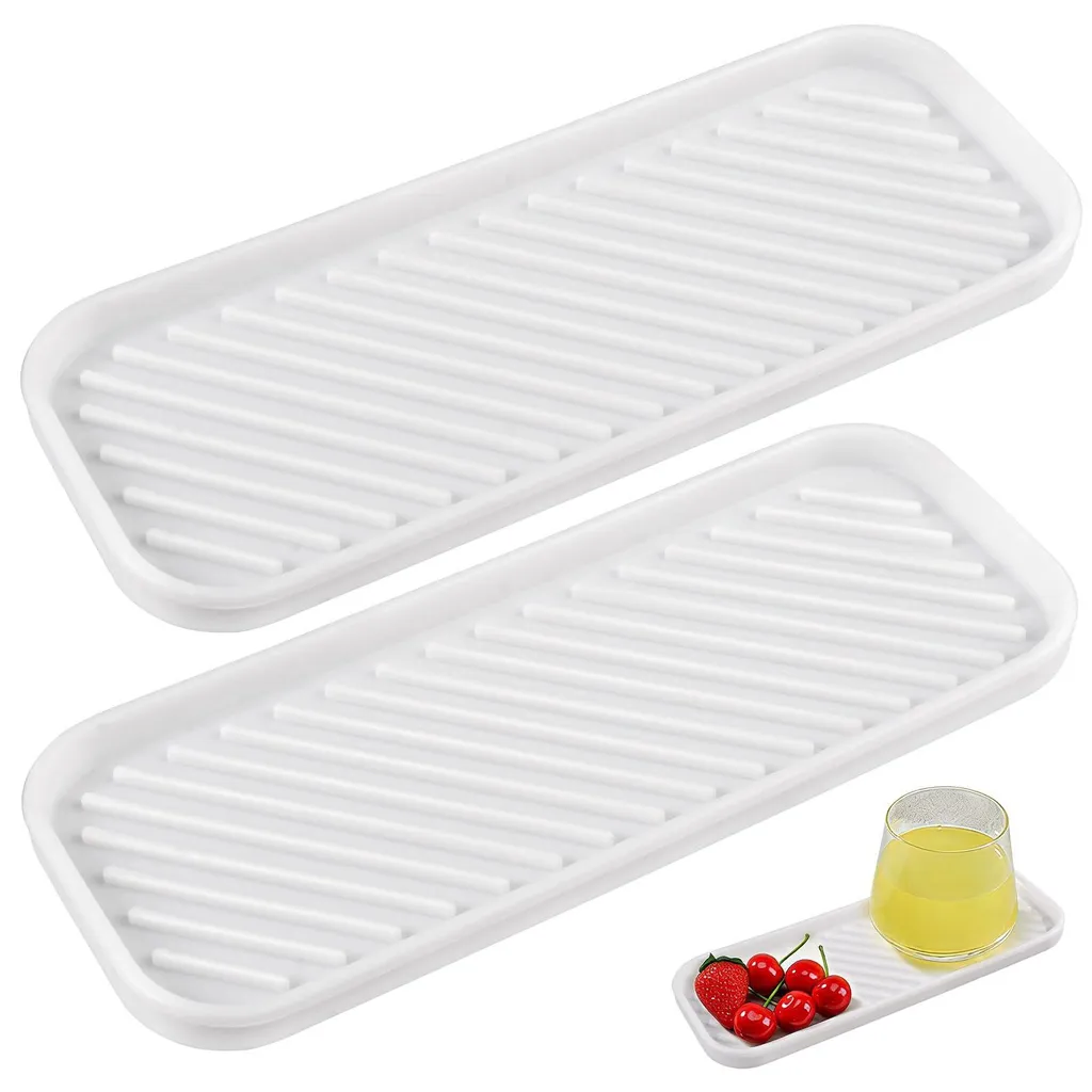 Stop à l'Eau sur le Plan de Travail : Tapis Égouttoir Silicone Étroit x2