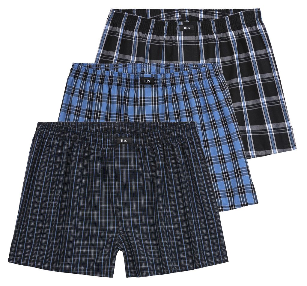 H.I.S. Webboxer 3 -teilig blau-kariert Größe 5 Produktbild 