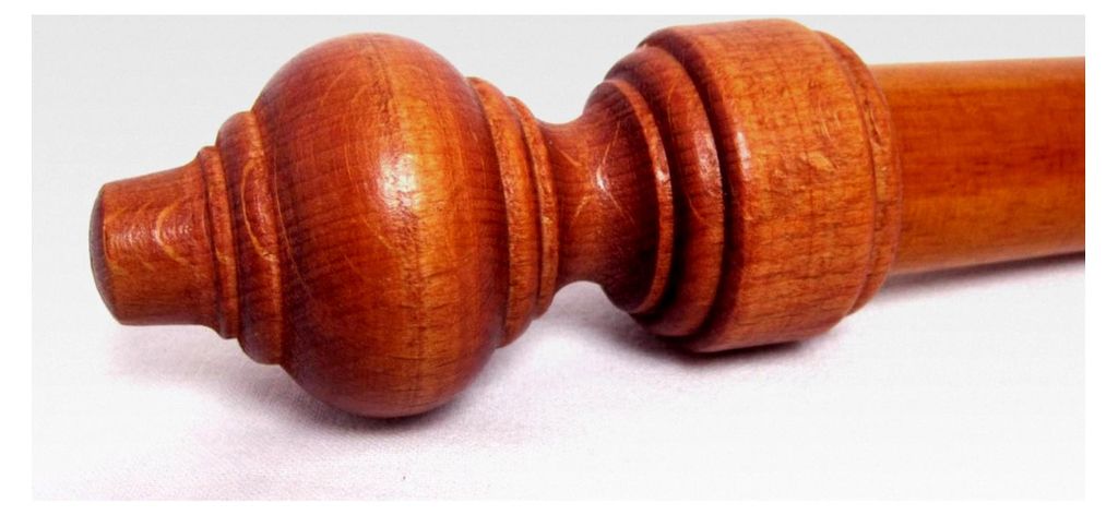 Endstück aus Holz in Kirschbaum für Stangen mit Ø 28 mm, Länge ca. 85 mm