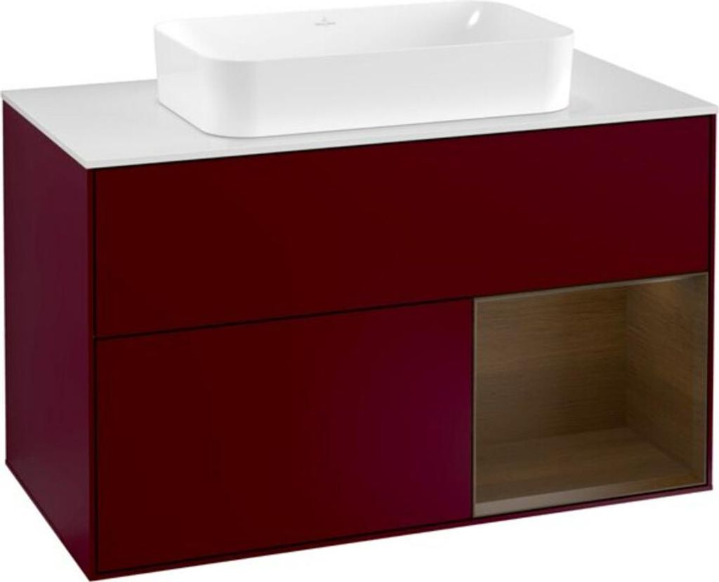V&B Waschtischunterschrank Wandbeleuchtung Finion 100, Pl wh. m, Reg re wal ven, Peo m