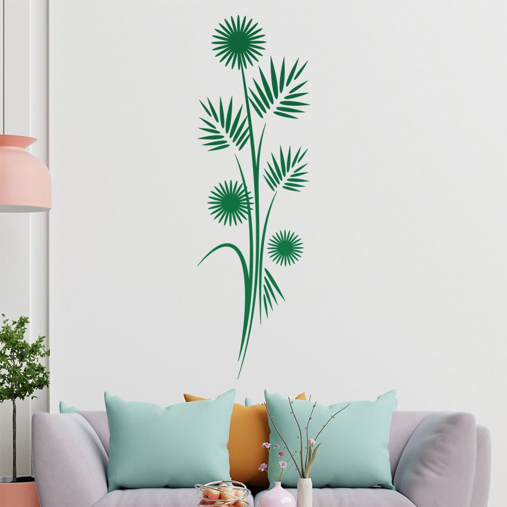 Distel - Blüten - Blätter Wandtattoo in 6 Größen - Wandaufkleber Wall Sticker - Dekoration, Küche, Wohnzimmer, Schlafzimmer, Badezimmer