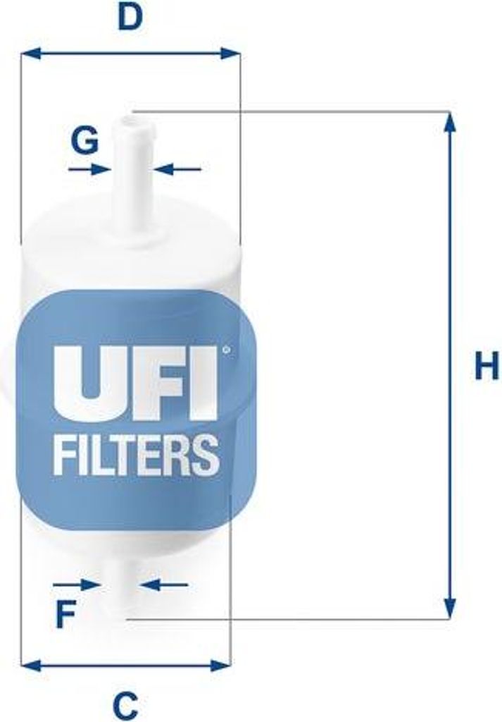 UFI 31.010.00 Kraftstofffilter OE 156792 kompatibel mit ZX, Cinquecento, Tempra, Campo, Boxer, Clio, Rapid, Trafic, Favorit