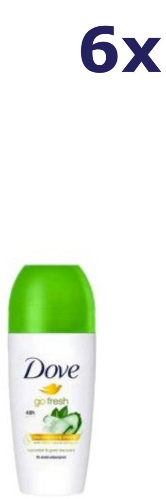 6x Dove 50ml Roll On komkommer deodorant
