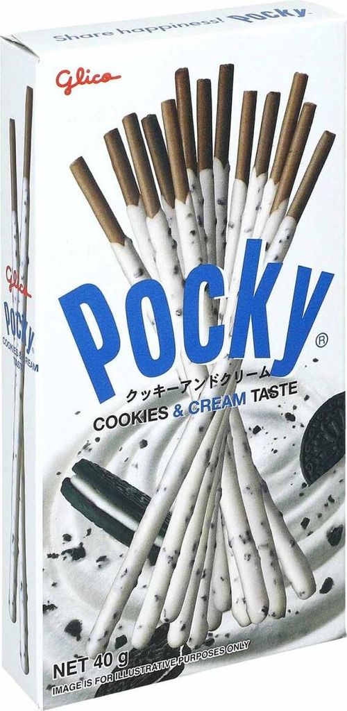 Glico Pocky Cookies & Cream – 40 g | Knusprige Kekssticks Produktbild 