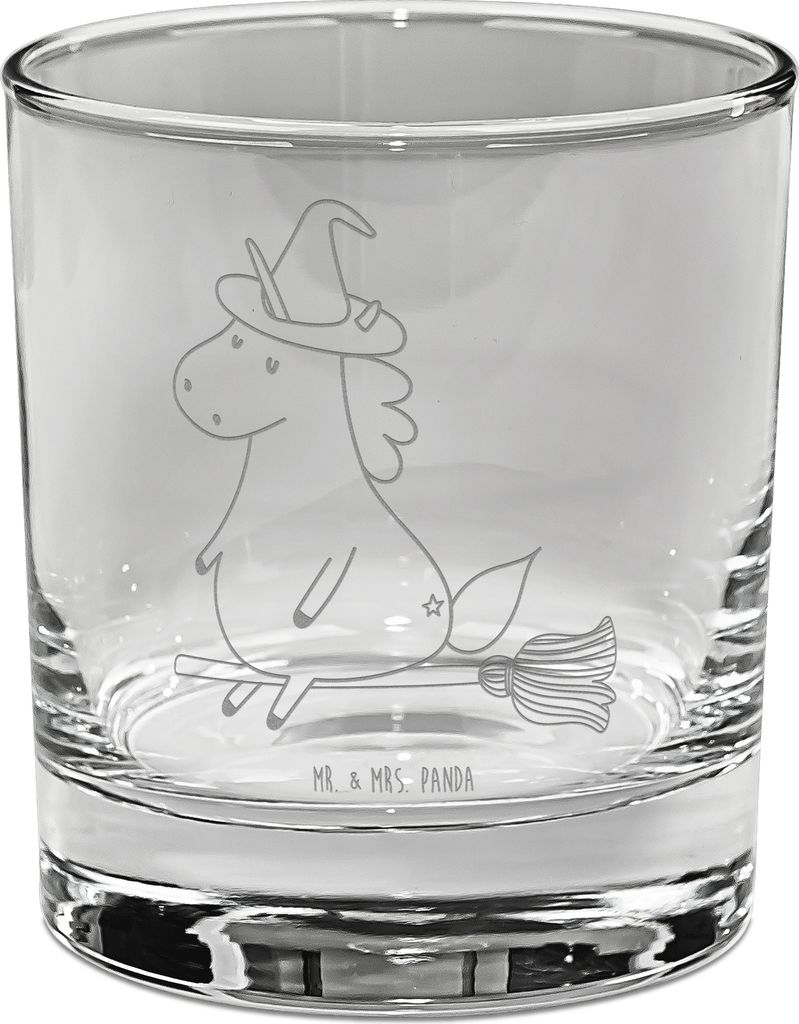 Mr. & Mrs. Panda Whiskyglas Einhorn Hexe - Transparent - Geschenk, Unicorn, Tumbler Glas, Frau, Whisky Becher, Engel, Whiskeyglas, Teufel