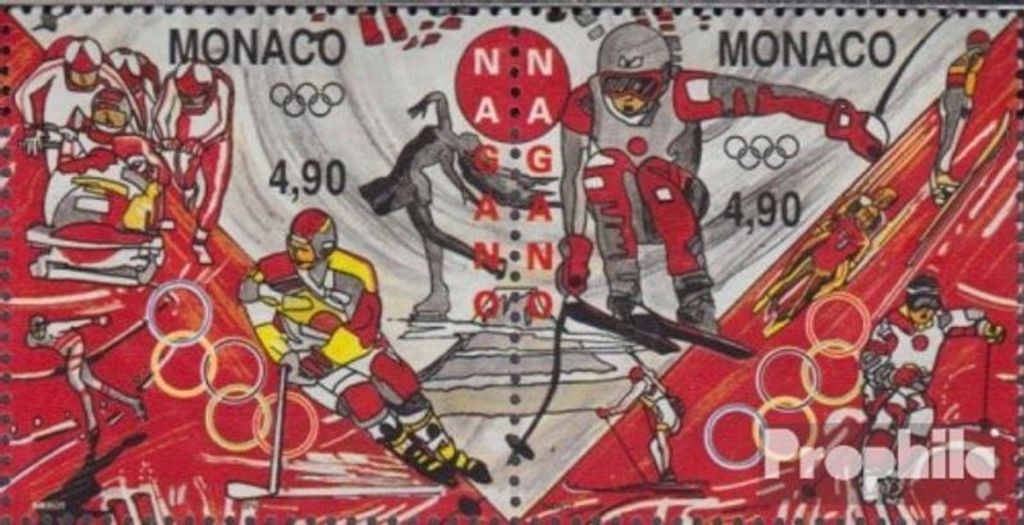 Briefmarken Monaco 1997 Mi 2390-2391 Paar (kompl.Ausg.) Produktbild 