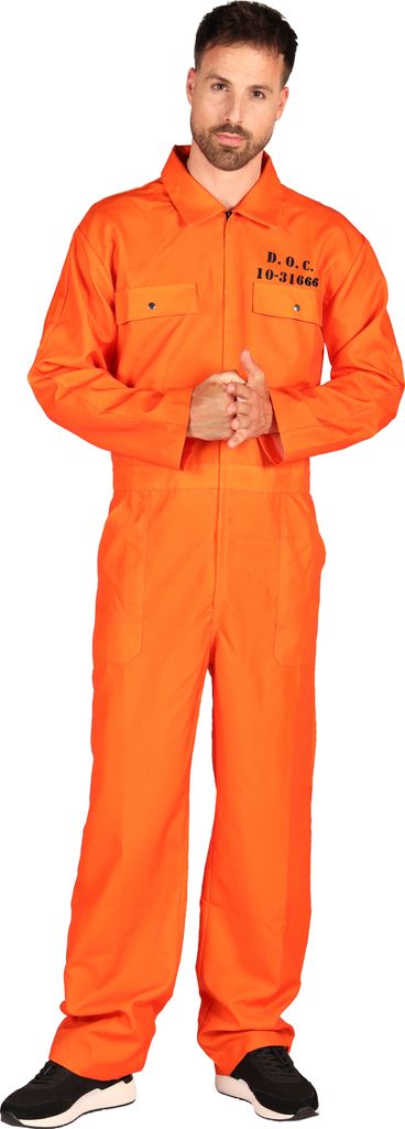 T4264-XXXL orange Herren Prisoner-Gauner Kostüm Overall Produktbild 