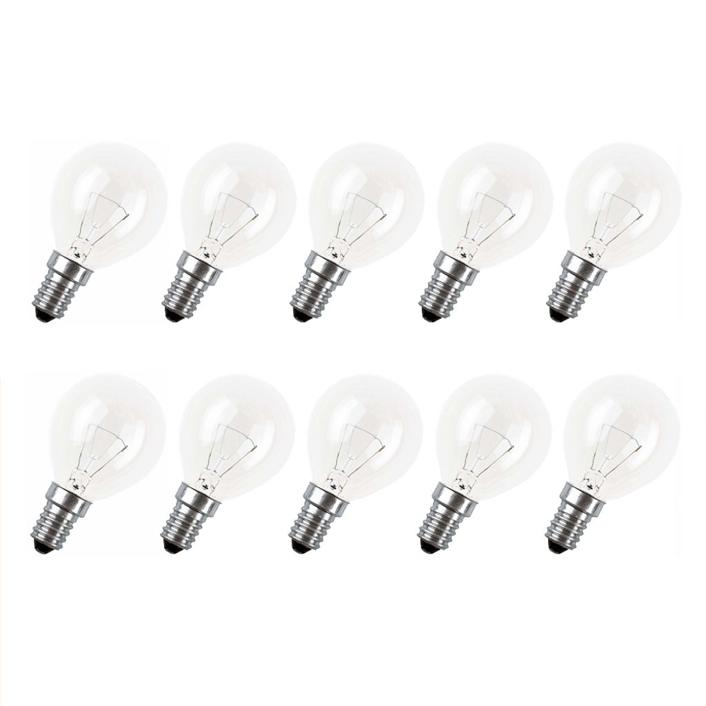 10 x Tropfen Glühbirne 15W E14 klar Glühlampe 15 Watt Glühbirnen Glühlampen