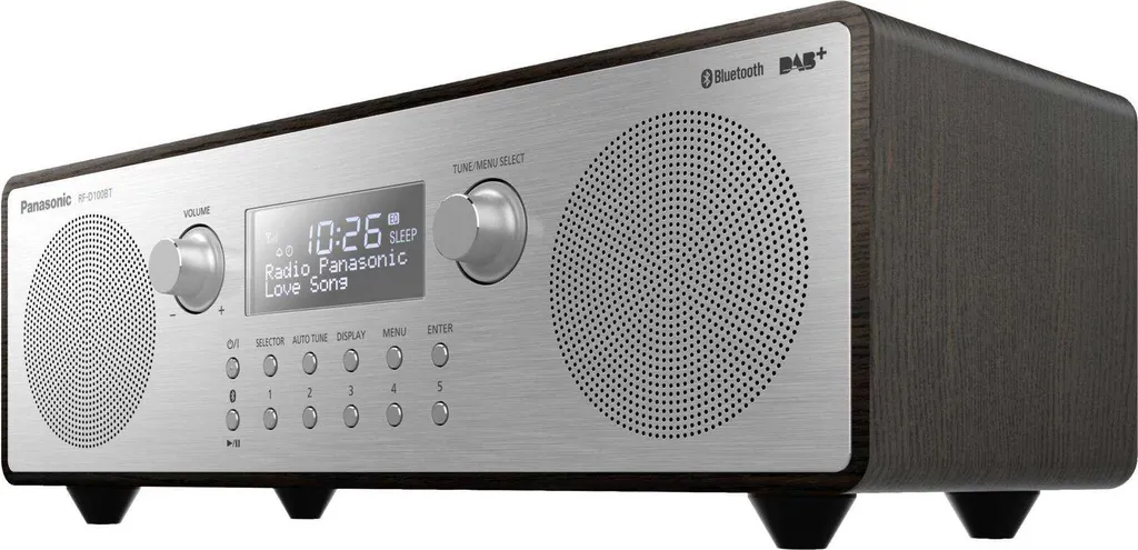 Radio Panasonic RF-D100BT DAB+ et FM Bluetooth avec Finition Bois Brun