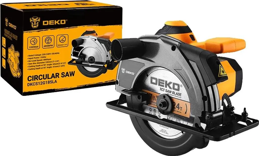 Scie circulaire DKCS12G185LA avec lame 185mm et puissance de 1200W