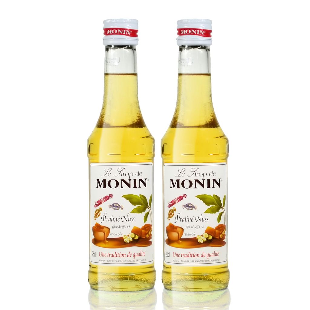 2x Monin Praline Nuss Sirup, 250 ml Flasche