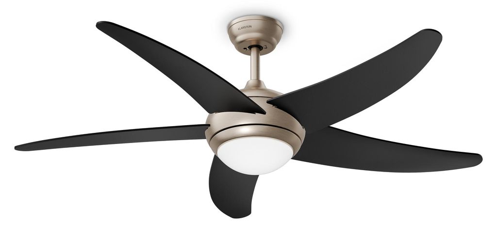 Klarstein Bolero Deckenventilator mit Beleuchtung & Fernbedienung – 6 Stufen, 3 Lichtfarben, 5 Flügel, leise, für Innen & Außen, 132cm, Timer,...