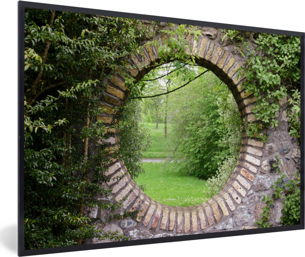 MuchoWow Gerahmtes Poster Park - Aussicht - Natur 60x40 cm - Poster mit Schwarzem Bilderrahmen Wandposter Rahmen Foto Bilder - Printing - Wanddek...