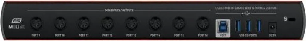 Interface MIDI ESI M8U eX à 16 Ports Commutables avec Câble USB