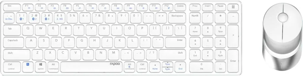 Pack Clavier et Souris Multi-mode Rapoo 9750M Blanc pour Télétravail Pro