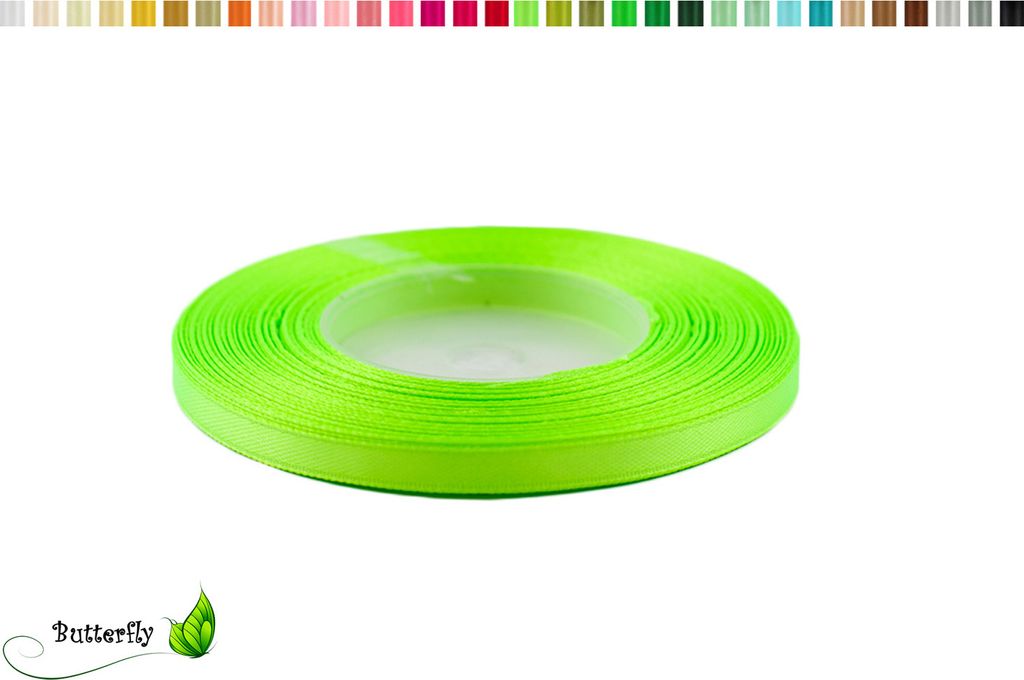 Satinband 6mm x 32m Rolle, Farbe:073 hell grün