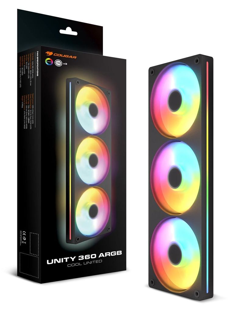 COUGAR Reversed-Lüfter Unity360-FB,360 ARGB PWM, schwarz Immagine del prodotto 