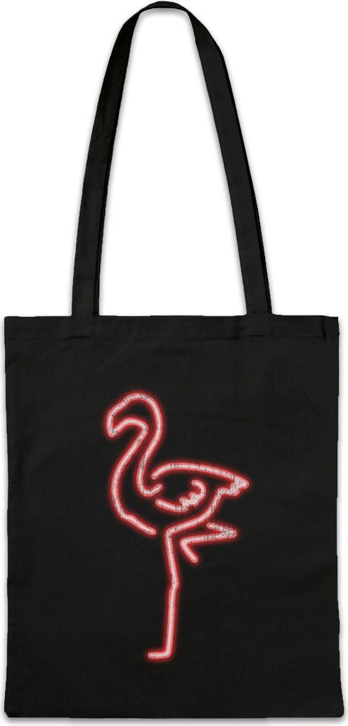 Urban Backwoods Neon Flamingo, Stofftasche, Farbe: Schwarz