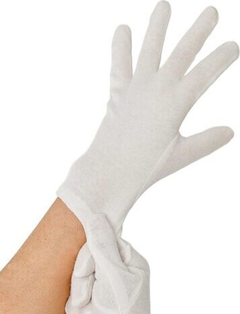 12x Baumwollhandschuhe weiss Größe L 12 Paar