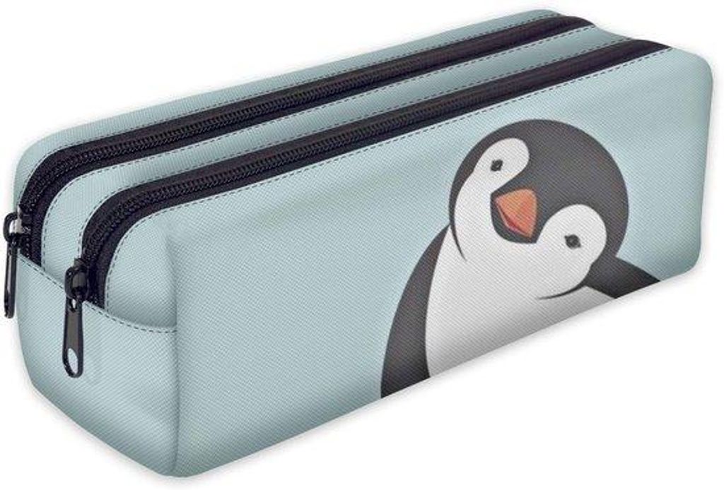 Estuche para bolígrafos con forma de pingüino, de metal, Imagen del producto 