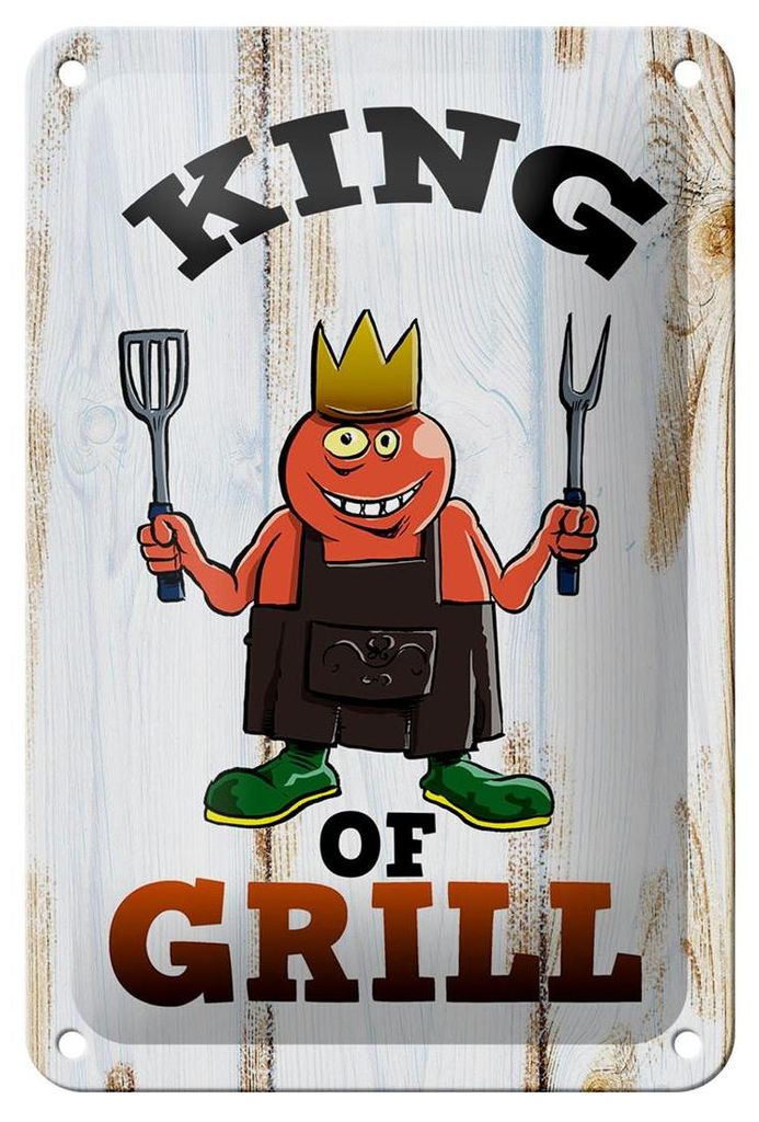Blechschild Hinweis 12x18cm King of Grill