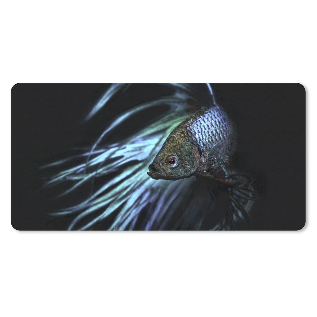 MuchoWow Schreibtischunterlage Fische - Meerestiere - Blau - Schwarz 80x40 cm - XXL Mauspad