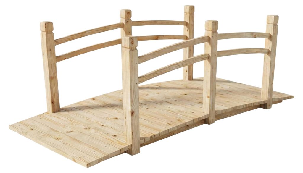relaxdays Garten Brücke Tannenholz 200 kg