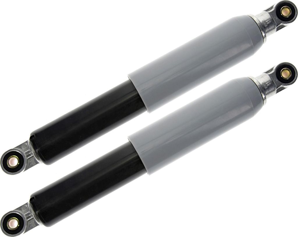 Set: Federbeine hinten für Einzelsitz, 307mm, schwarz mit Plastikhülse grau - Simson KR50, SR4-1 Spatz