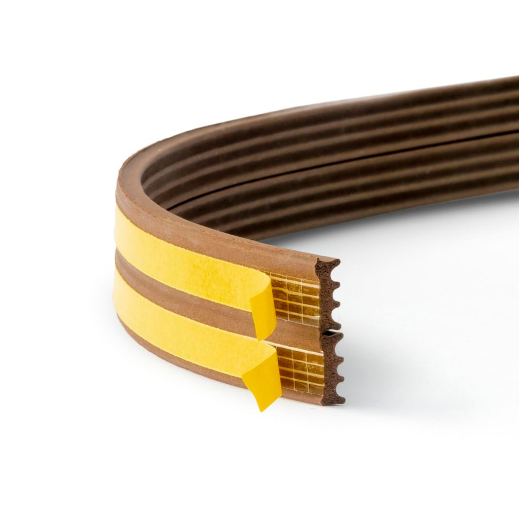 20m GUMMIDICHTUNG E-Profil BRAUN 9mm selbstklebend Fensterdichtung Türdichtung Gummi Dichtung Dichtungsband Profildichtung