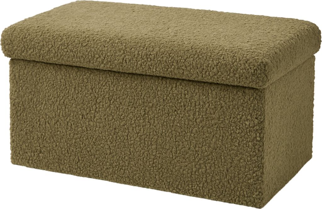 Faltbare Sitzbank aus Bouclé, 76 x 38 cm, MATCHA